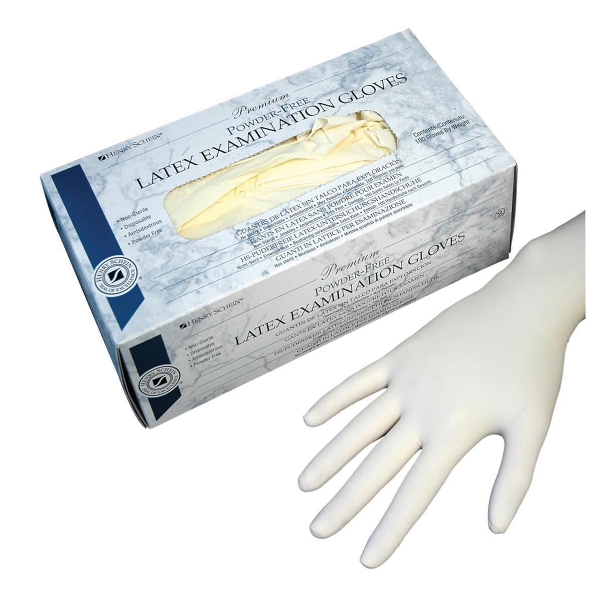 HS Gloves Premium Latex PowderFree Medium 100pk Henry Schein Ireland