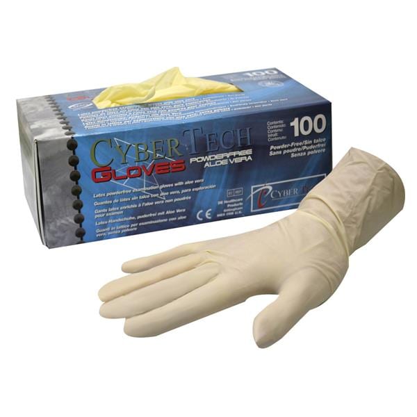 Cyber Gloves Latex Powder Free Aloe XSmall 100pk - Henry Schein Ireland