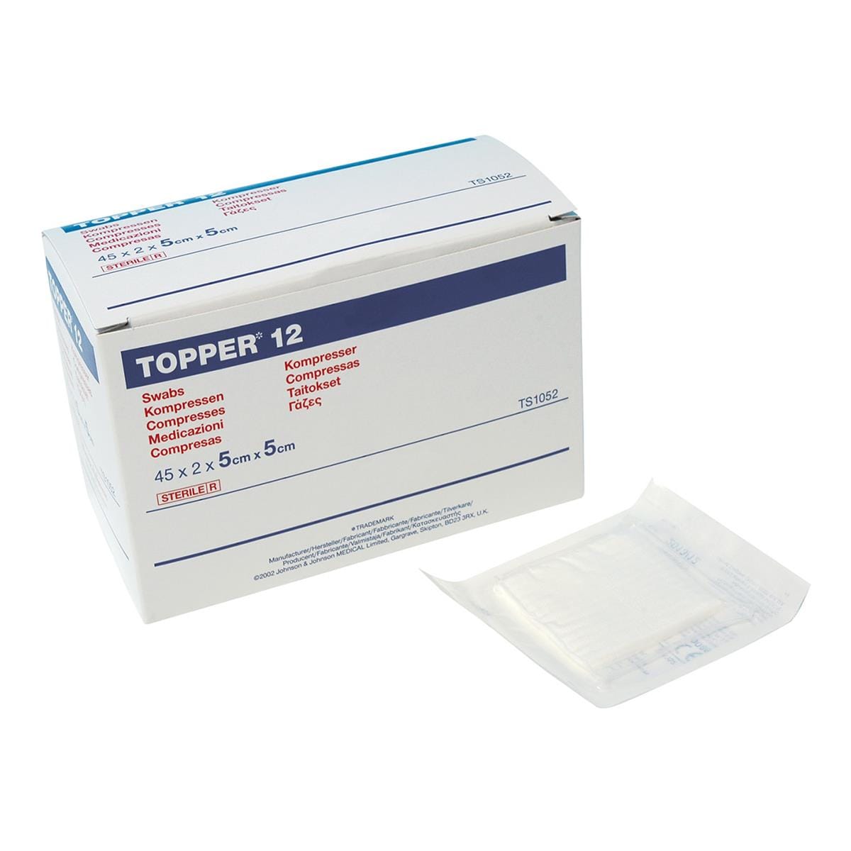 Topper 12 Swabs Sterile 5 x 5cm 6-ply 90pk