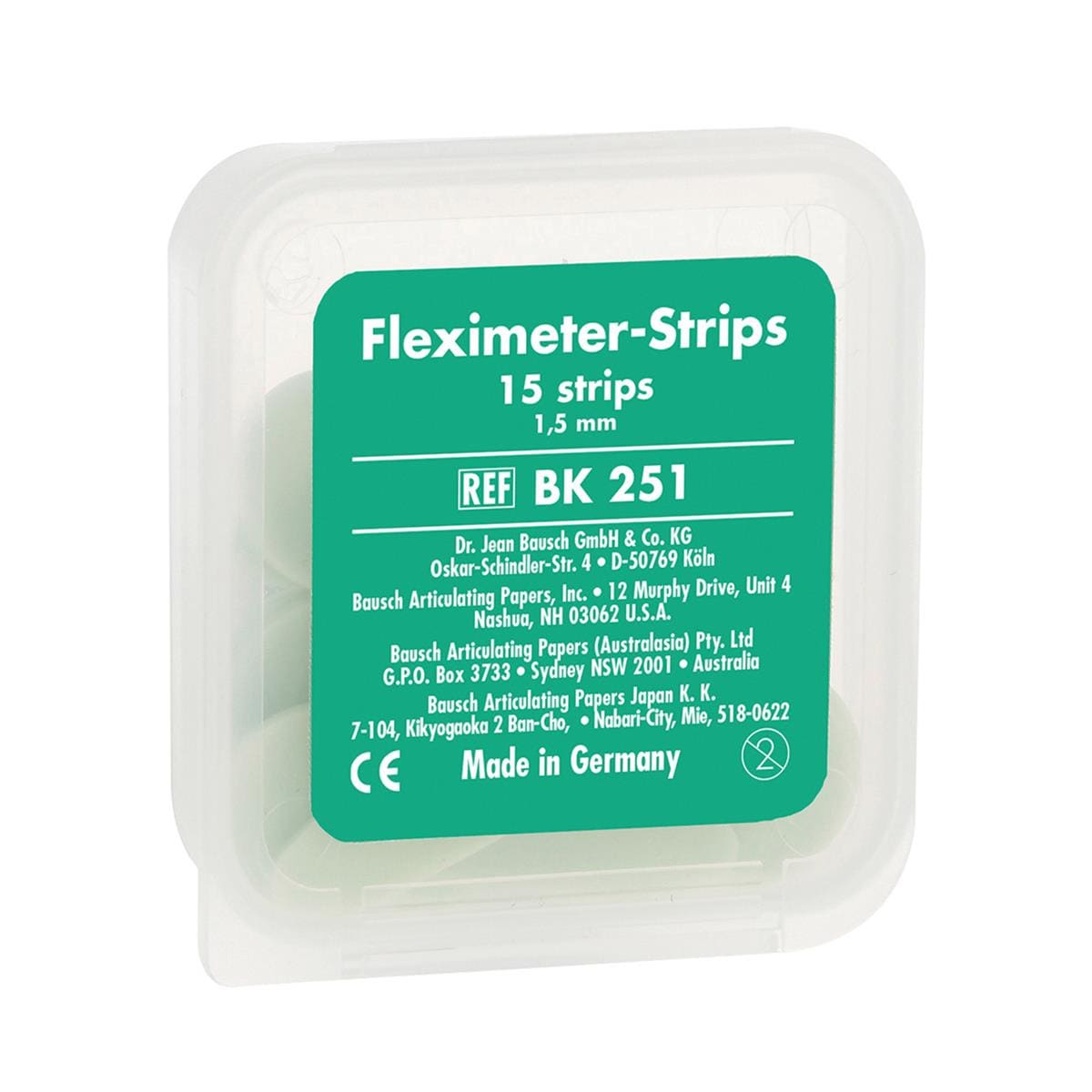 Fleximeter Strips 1.5mm Green 15pk BK251