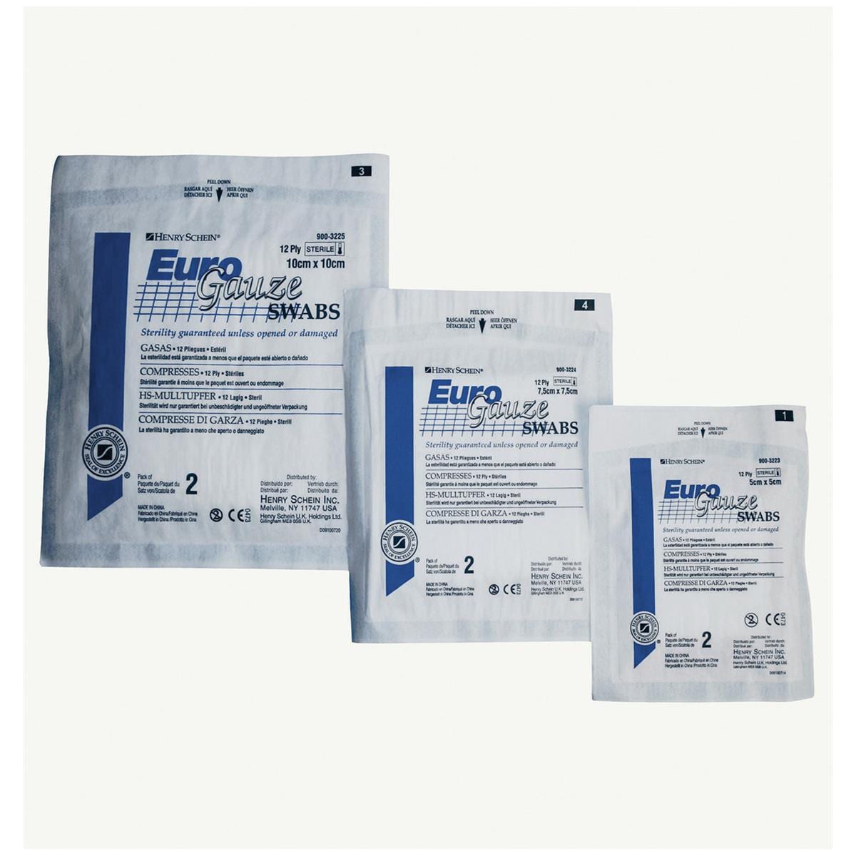 HS EuroGauze Swabs Sterile 12-ply 5 x 5cm 100pk