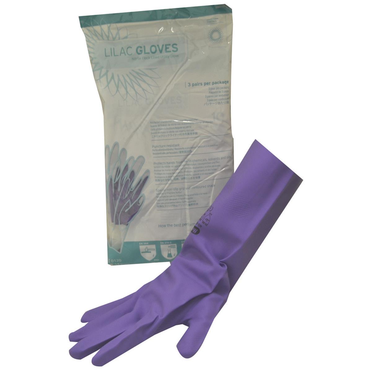 IMS Lilac Nitrile Utility Gloves Large 9 3pk