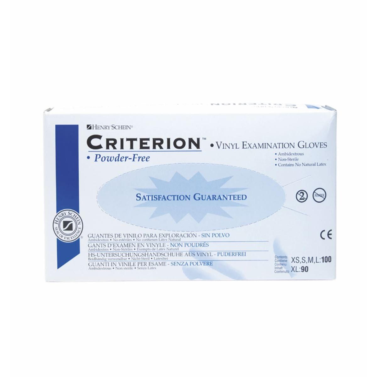 HS Criterion Vinyl Gloves Powder-Free X-Large