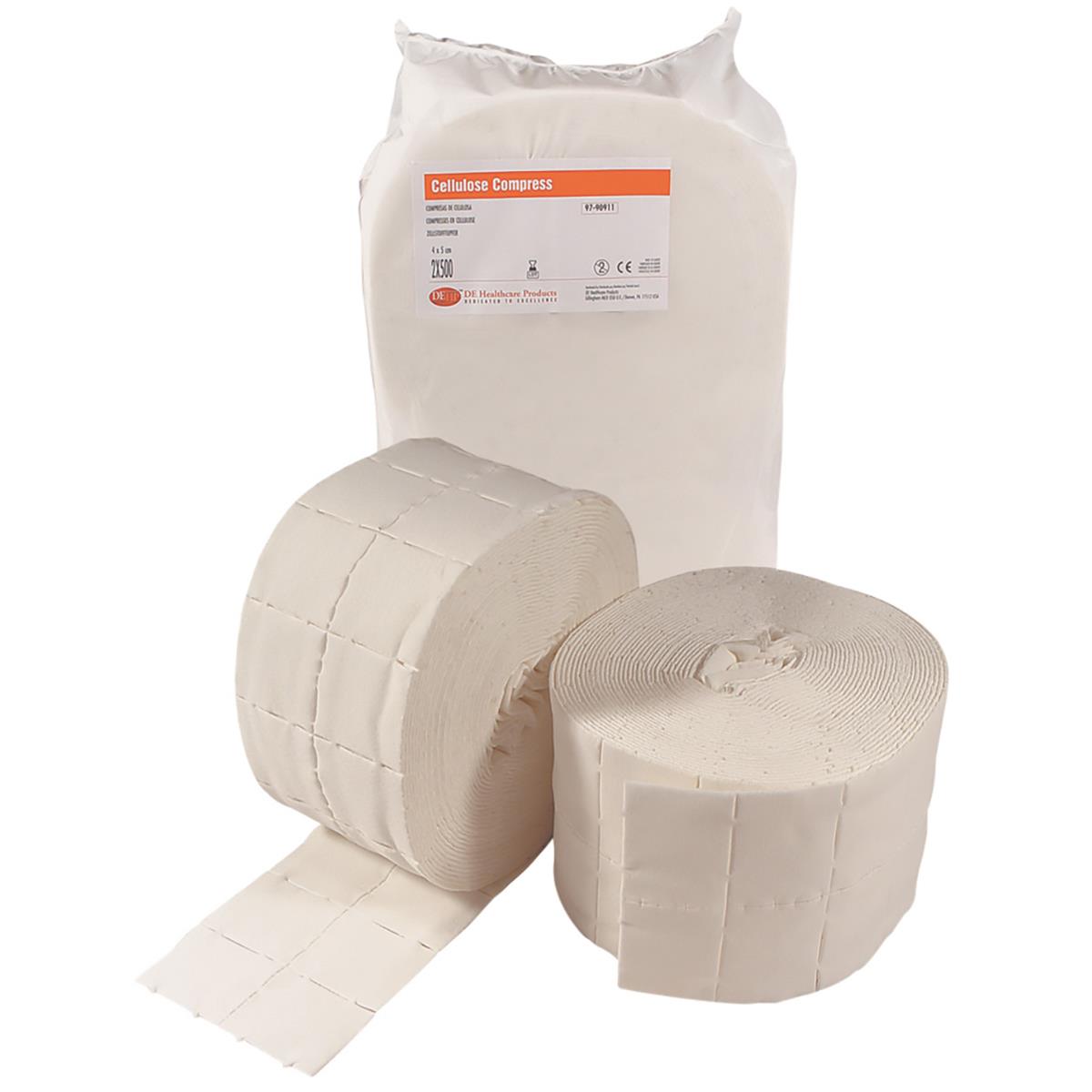 DEHP Cellulose Compress 12-ply 4x5cm 500 Roll 2pk