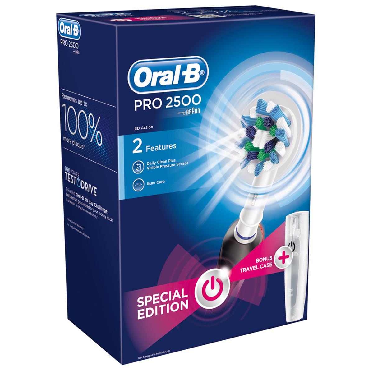 vervolging gegevens plein Oral-B Pro 2500 Electric Toothbrush Black Edition - Henry Schein Ireland